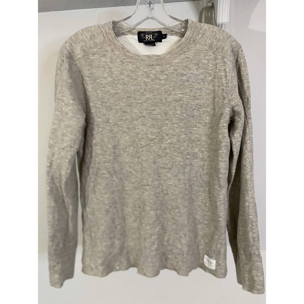 RALPH LAUREN DOUBLE R Cotton Wool Beige Long Sleeve‎ Top XS